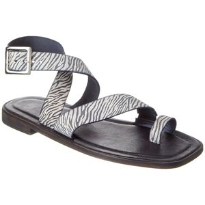 Free People Romeo Wrap Zebra Print Leather Sandal | Size 37.5 US 7.5 (NIB)